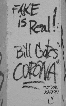 Graffiti zu Bill Gates und Corona