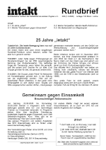 Themen im aktuellen intakt-Rundbrief Themen im aktuellen intakt-Rundbrief