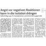  Salzgitter-Woche 30.12.2007 Angst vor negativen Reaktionen kann in die Isolation drängen  