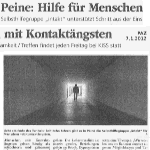  Peiner Allgemeine Zeitung 7.1.2012 Hilfe für Menschen mit Kontaktängsten  